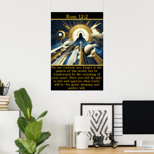 Poster Rom 12:2 Luz divina envolve Jesus