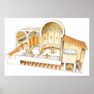 Póster Roma. Casas de banho privadas