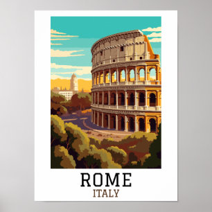 Poster Roma clássica Itália Colosseum Histórica