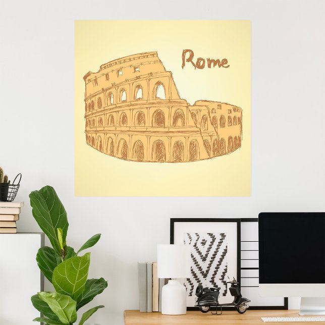 Poster Roma Colosseum Sketch (Criador carregado)