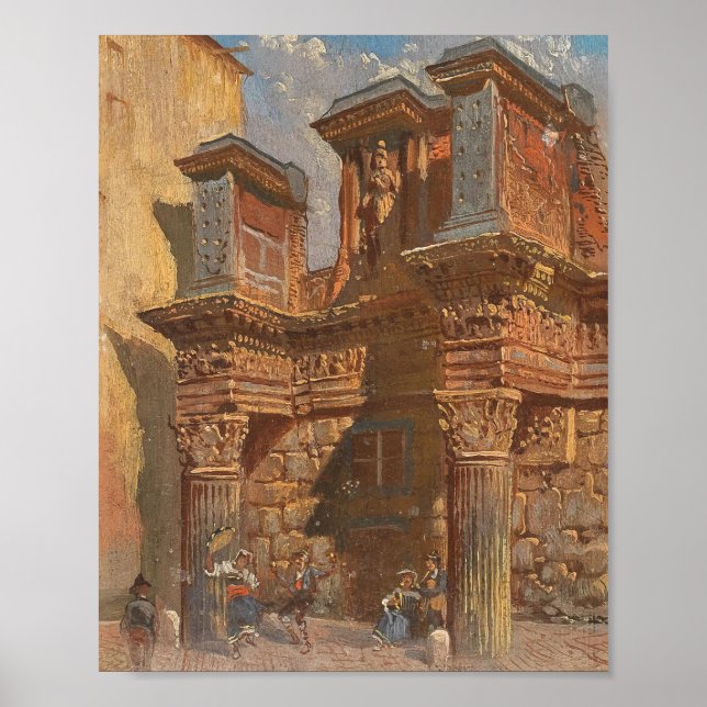 Poster Roma, Colunas na Torre dos Condes (1876) (Frente)