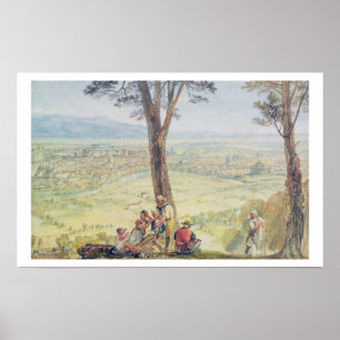 Póster Roma de Monte Mario, c.1818 (w/c sobre o lápis