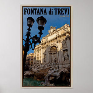 Póster Roma - fonte do Trevi