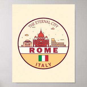 Poster Roma Itália Cidade Skyline Emblem