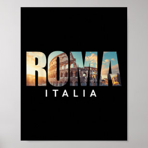 Poster Roma Itália Coliseu Marco