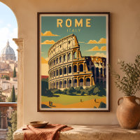 Roma Itália Coliseu Viagem Arte Vintage