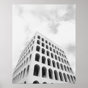 Póster Roma Itália, EUR Palazzo del Lavoro