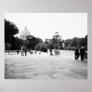 Póster Roma Itália, Os Jardins do Vaticano