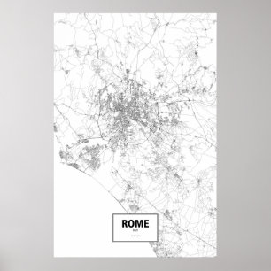 Póster Roma, Itália (preto no branco)