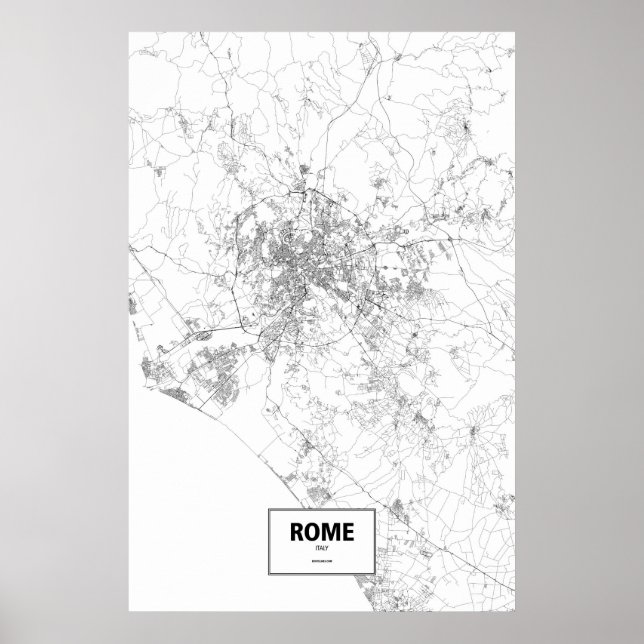 Póster Roma, Itália (preto no branco) (Frente)
