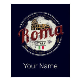 Póster Roma Itália Retro Colosseum Vintage Holiday