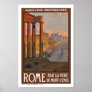 Póster Roma Itália Viagens vintage Europa
