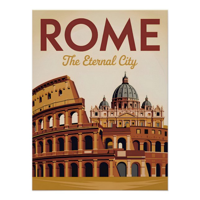 Póster Roma Itália vintage (Frente)