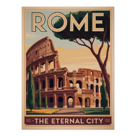 Póster Roma Itália vintage