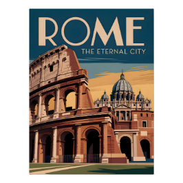 Póster Roma Itália vintage