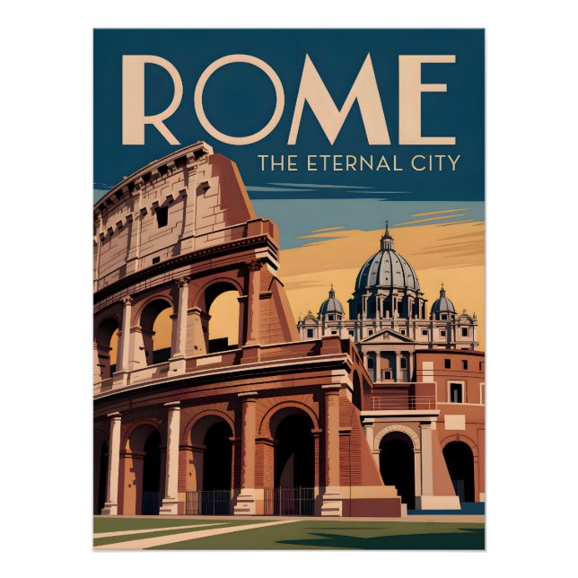 Póster Roma Itália vintage (Frente)