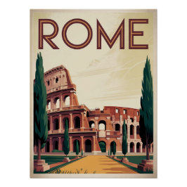 Póster Roma Itália vintage
