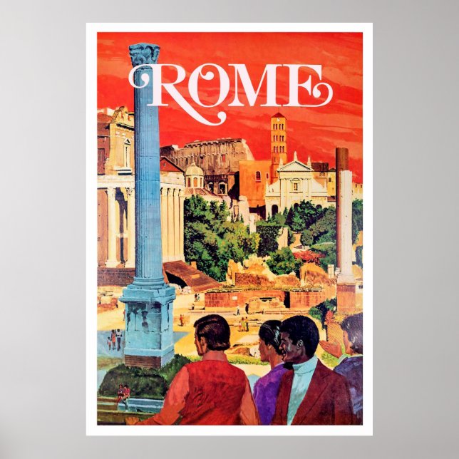 Poster Roma, viagens vintage (Frente)