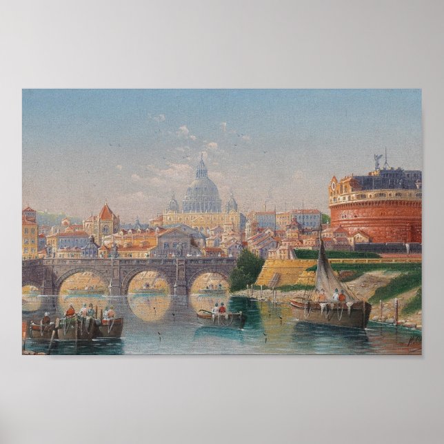 Poster Roma, Vista do Castel Sant’angelo (Frente)