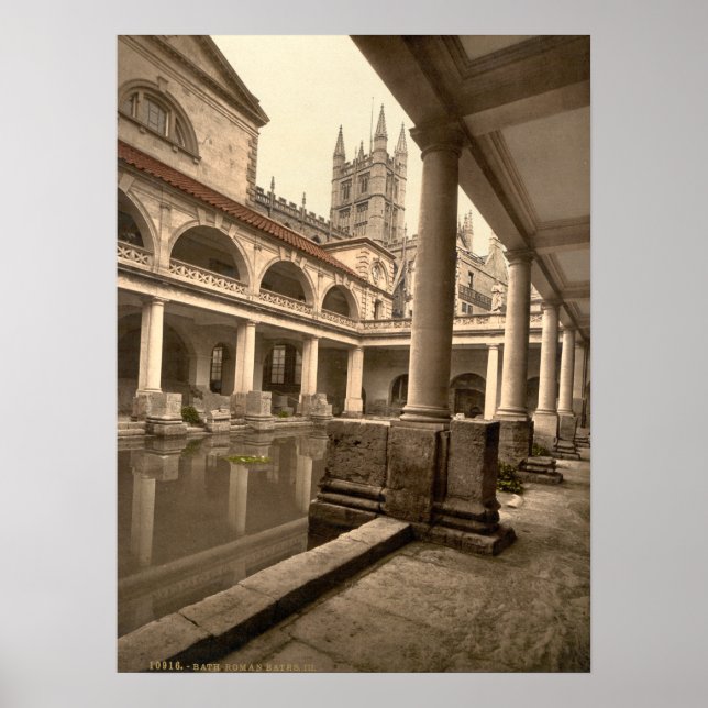 Poster Roman Baths and Abbey III, Bath, Somerset, Inglate (Frente)