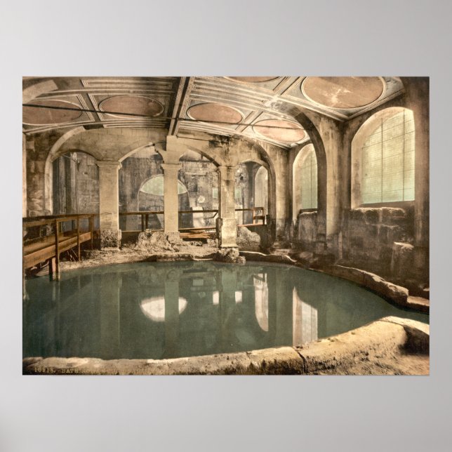 Poster Roman Baths and Abbey V, Bath, Somerset, Inglaterr (Frente)