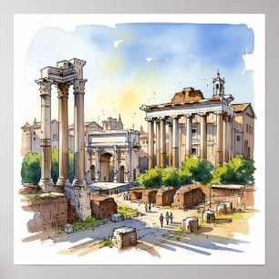 Poster Roman Forum Ruins