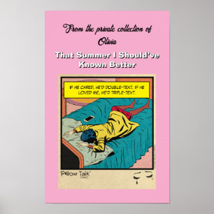 Poster Romance Cômico Retro Vintage: Conversa na Cama