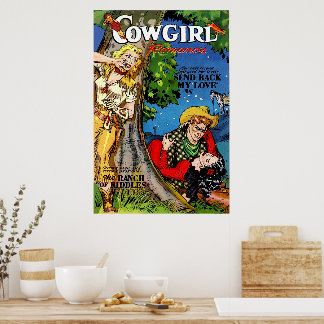 Poster Romance de Cowgirl A Traição Quadrinhos Vintage