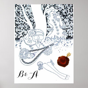 PÓSTER ROMANCE NO DIA DOS NAMORADOS,MONOGRAMA DE AMANTES