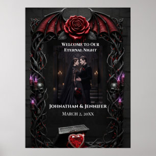 Poster Romance Sombrio Casamento Vampiro Gótico Noite Ete