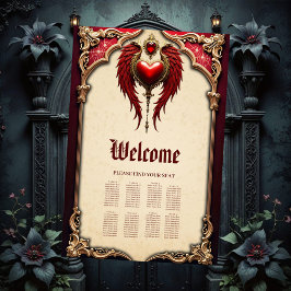 Poster Romance venenoso com coração e asas