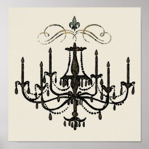 Póster Romance with a Chandelier SIZE & CANVAS OPTION -