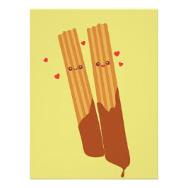 Póster Românico Sugário - Churros Espanhóis Com Chocolate