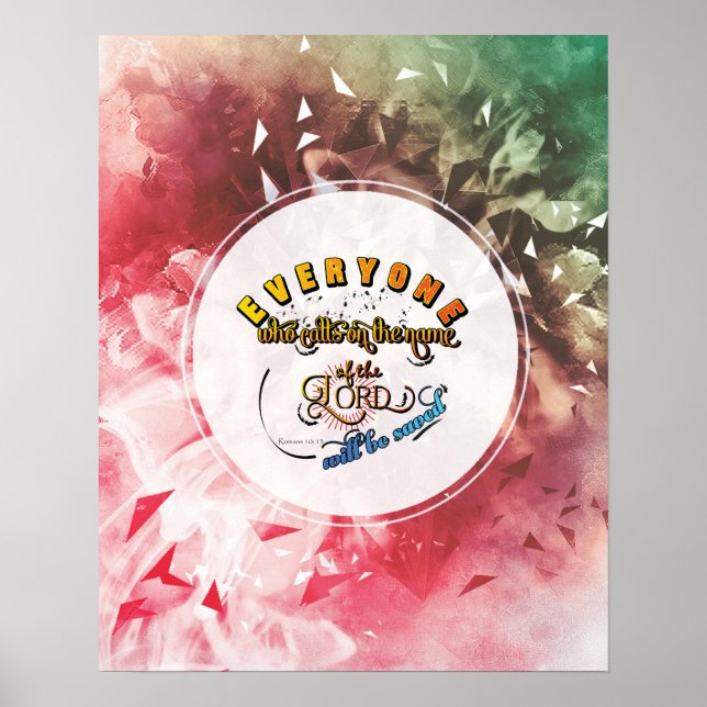 Poster Romanos 10: 13 bíblias versam presentes de arte de (Frente)