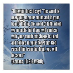 Póster Romanos 10:8-9 WEBU