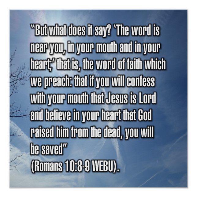 Póster Romanos 10:8-9 WEBU (Frente)