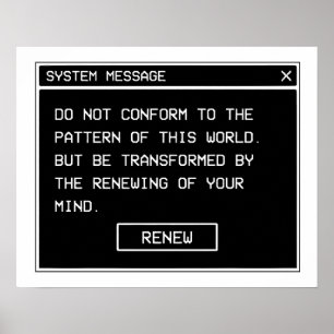 Poster Romanos 12:2 Não se amolde ao estilo cristão de ru