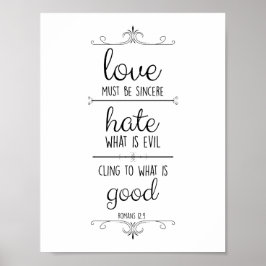 Poster romanos 12:9 o amor deve ser sincero pôster cristã