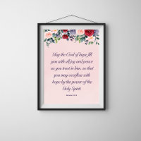Romanos 15:13 Bíblia cristã Verse Arte Floral