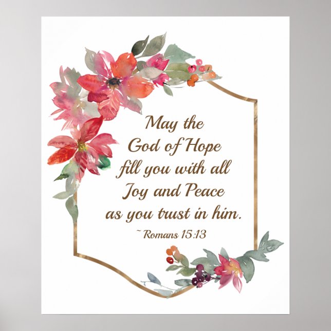 Poster Romanos 15:13 Deus da Esperança (Frente)
