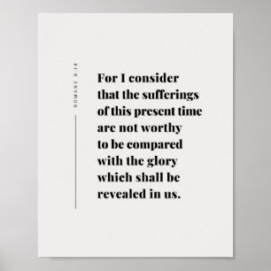 Poster Romanos 8:18 Versículo da Bíblia