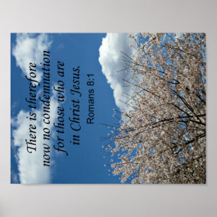 Póster Romanos 8:1 Não há, portanto, qualquer condenação