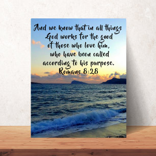 Poster Romanos 8:28 Sabemos Que Em Todas As Coisas, Crist