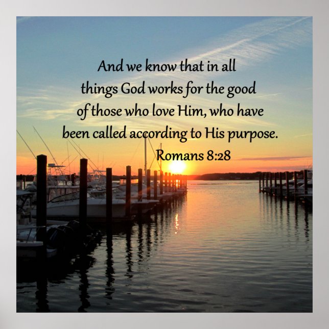 POSTER ROMANS 8:28 SUNSET PHOTO DESIGN (Frente)