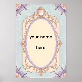 Poster Romantic Floral Vanity Border