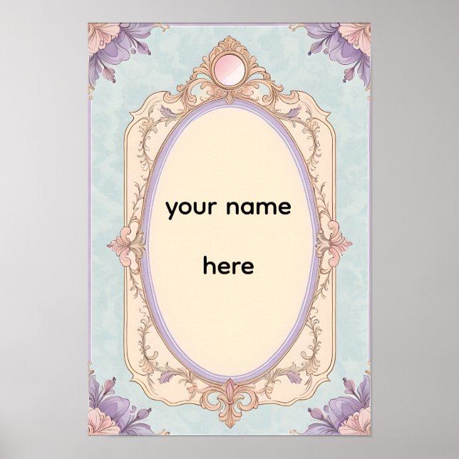 Poster Romantic Floral Vanity Border (Frente)