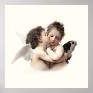 Poster Romântica Anjos da Vintagem Primeiro Kis