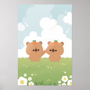 Poster Romântica Capybara Casal