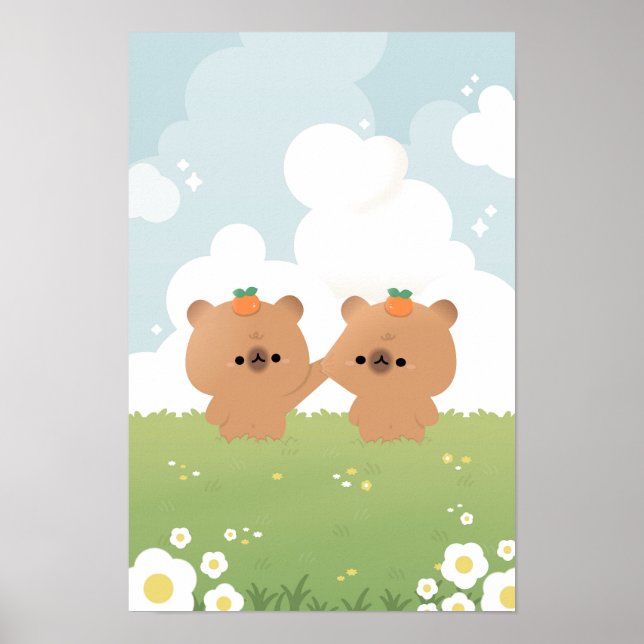Poster Romântica Capybara Casal (Frente)