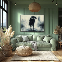 Poster Romântica Stroll na chuva sob Big Ben